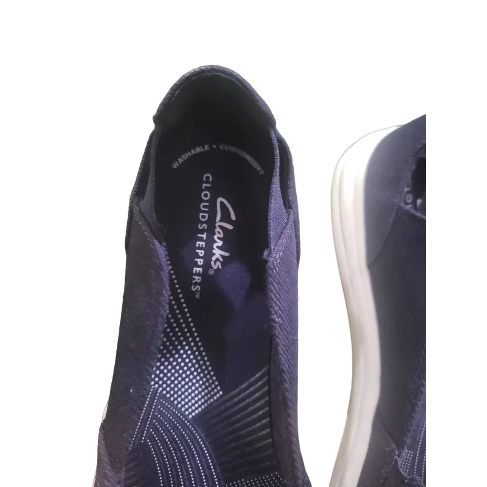 Clarks Cloudsteppers Shoes 9M Womens Blue Slip On Comfort Round Toe Cushion Soft